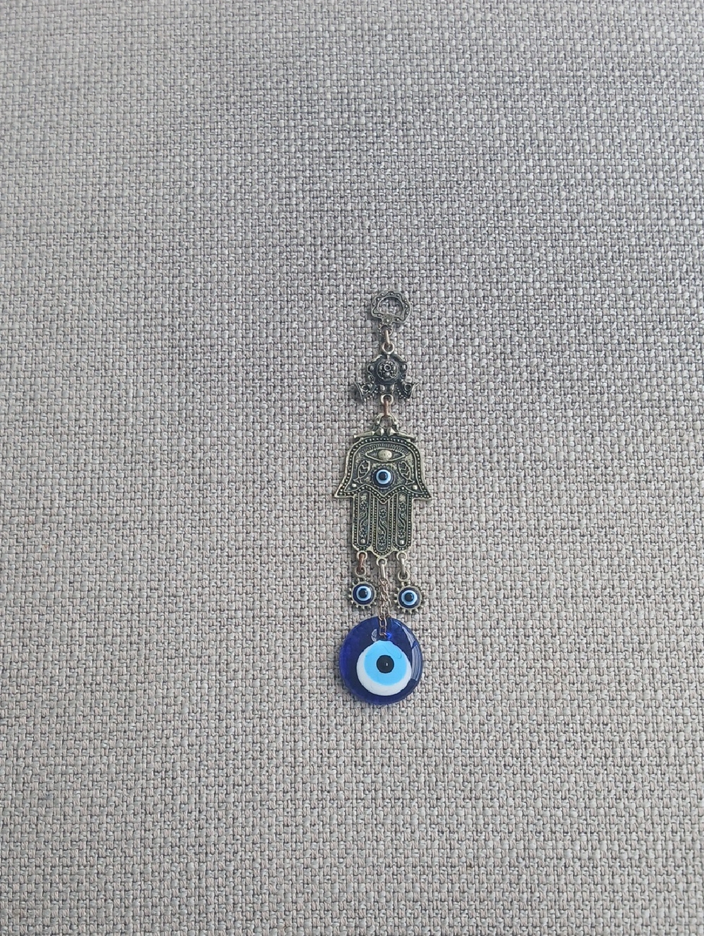 Hamsa Hand Evil Eye Hanging Charm - Blue